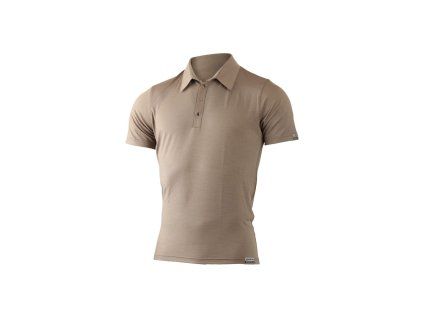 Lasting pánská merino polo košile ELIOT hnědá