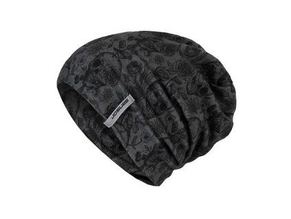 SENSOR ČEPICE MERINO IMPRESS černá/skulls