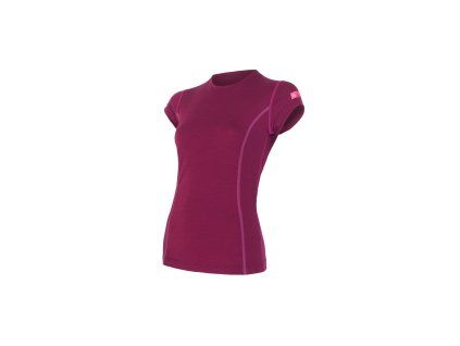 SENSOR MERINO ACTIVE dámské triko kr.rukáv lilla