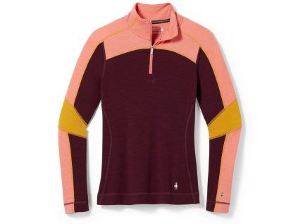 smartwool w classic thermal merino base layer cb 1 4 zb black cherry heather