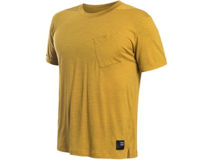 SENSOR MERINO AIR traveller pánské triko kr.rukáv mustard