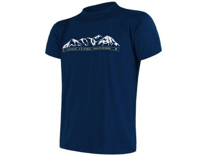 SENSOR COOLMAX TECH MOUNTAINS LIMITED pánské triko kr.rukáv deep blue
