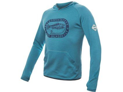 SENSOR MERINO UPPER OUTDOORS pánská mikina klokanka mint blue
