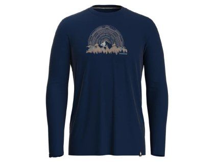 Smartwool NEVER SUMMER MOUNTAINS GRAPHIC LS TEE deep navy