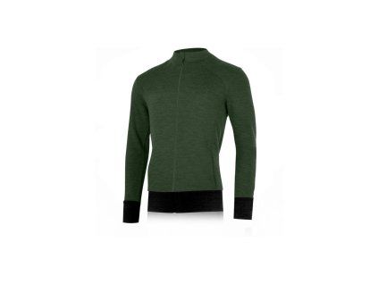 Lasting pánská merino mikina LARMIN zelená