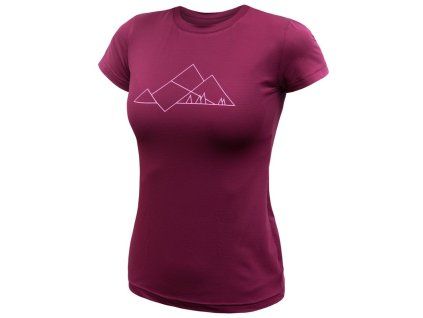 SENSOR COOLMAX TECH GEO MOUNTAINS dámské triko kr.rukáv lilla
