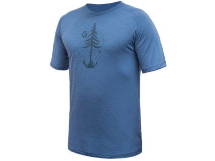 SENSOR MERINO AIR EARTH pánské triko kr.rukáv riviera blue