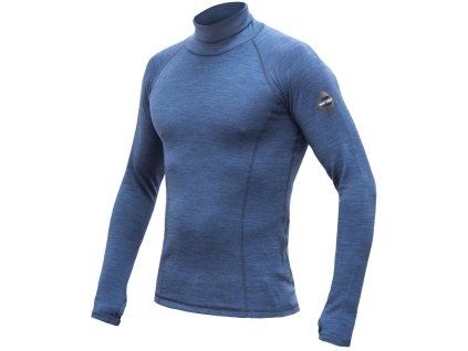 SENSOR MERINO BOLD pánské triko dl.rukáv roll neck cool blue