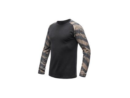 1090623 sensor merino blend impress panske triko dl rukav black brush