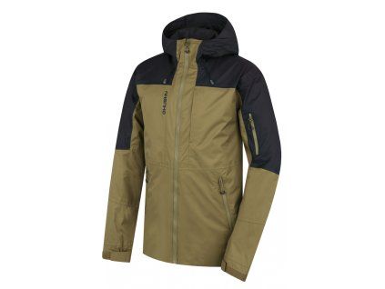 Husky Pánska hardshell bunda Nickin M khaki/black (Veľkosť L)