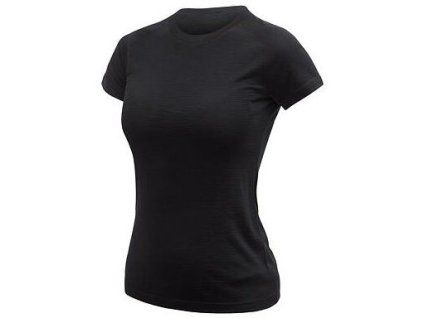 sensor merino active no logo damske triko kr rukav cerna
