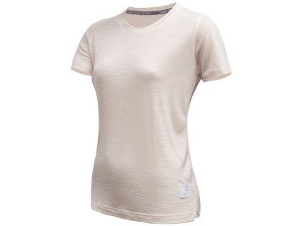 SENSOR MERINO LITE dámské triko kr.rukáv mottled beige