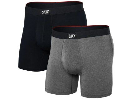 saxx vibe xtra boxer brief fly 2pk black dark grey heather