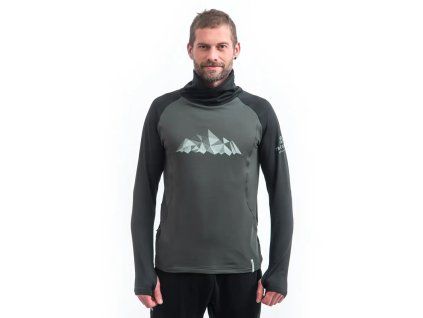 SENSOR COOLMAX THERMO MOUNTAINS pánská mikina olive černá