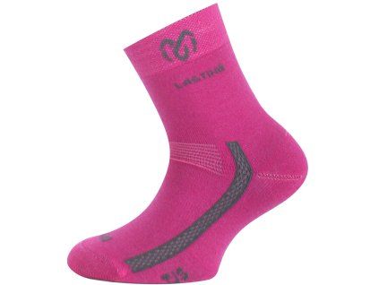 Lasting dětské merino ponožky TJS růžové (Velikost S)