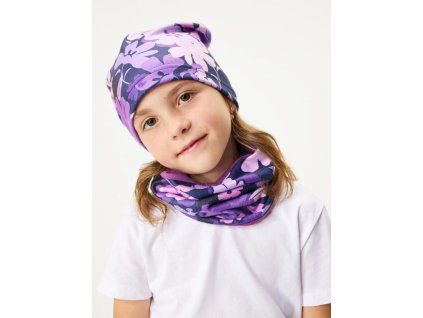 Unuo, Detská čiapka fleecová Basic, Kytky (Veľkosť M)