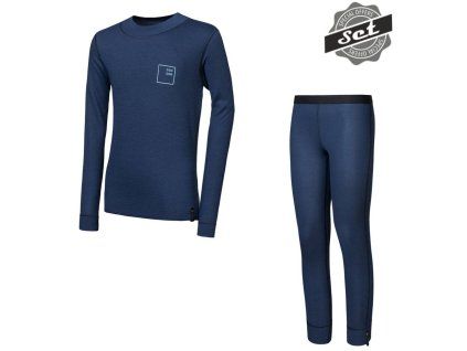 sensor double face set logo up juniorsky triko dl rukav spodky deep blue