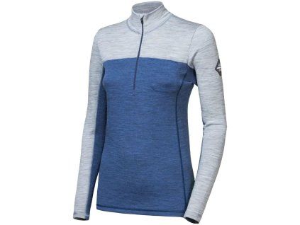 sensor merino bold damske triko dl rukav zip cool blue cool gray