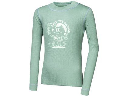sensor merino df planet detske triko dl rukav basil green