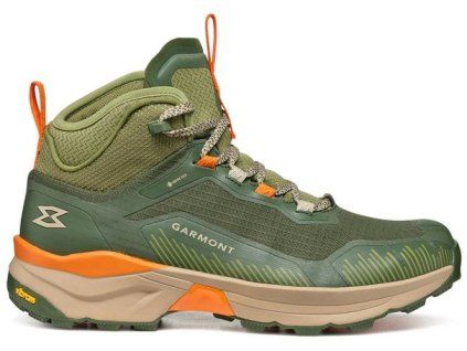 garmont 9 81 engage mid gtx quadrifolium green peel orange