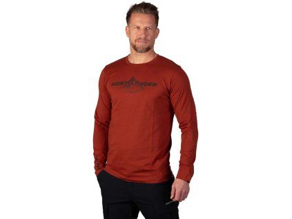northfinder celetin panske tricko z organicke bavlny darkred tr 5071or 307