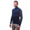 SENSOR MERINO ACTIVE pánské triko dl.rukáv stoják zip deep blue2