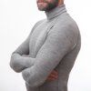 SENSOR MERINO BOLD pánské triko dl.rukáv roll neck cool gray7