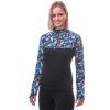 SENSOR COOLMAX THERMO dámská mikina zip černá floral2