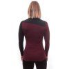 SENSOR MERINO EXTREME dámské triko dl.rukáv zip port red černá4