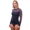 SENSOR MERINO IMPRESS dámské triko dl.rukáv deep blue origami 2