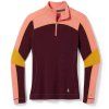 smartwool w classic thermal merino base layer cb 1 4 zb black cherry heather