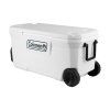968004 1 coleman 100qt wheeled marine cooler 5 days ice