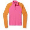 Smartwool W CLASSIC THERMAL MERINO BL 1 4 ZIP B power pink