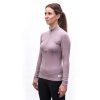 SENSOR MERINO DF dámské triko dl.rukáv zip mystic violet2