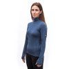 SENSOR MERINO BOLD dámské triko roll neck dl.rukáv cool blue2
