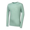 SENSOR MERINO DF LOGO UP juniorské triko dl.rukáv basil green velikost 140 (Velikost 140)