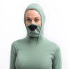 sensor merino df damske triko dl rukav s kapuci basil green3