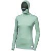 sensor merino df damske triko dl rukav s kapuci basil green
