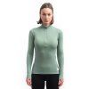 sensor merino df damske triko dl rukav zip basil green2