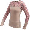 sensor merino impress damske triko dl rukav almond beige origami